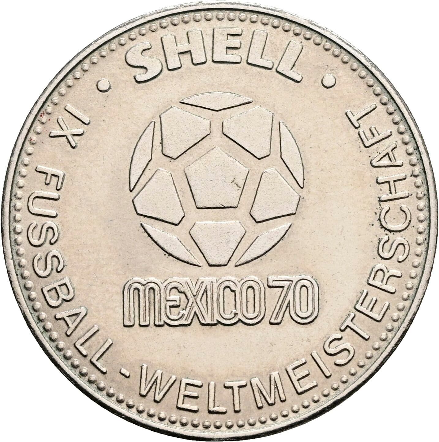 Medaille Fussball WM Mexiko 70 – Rückseite