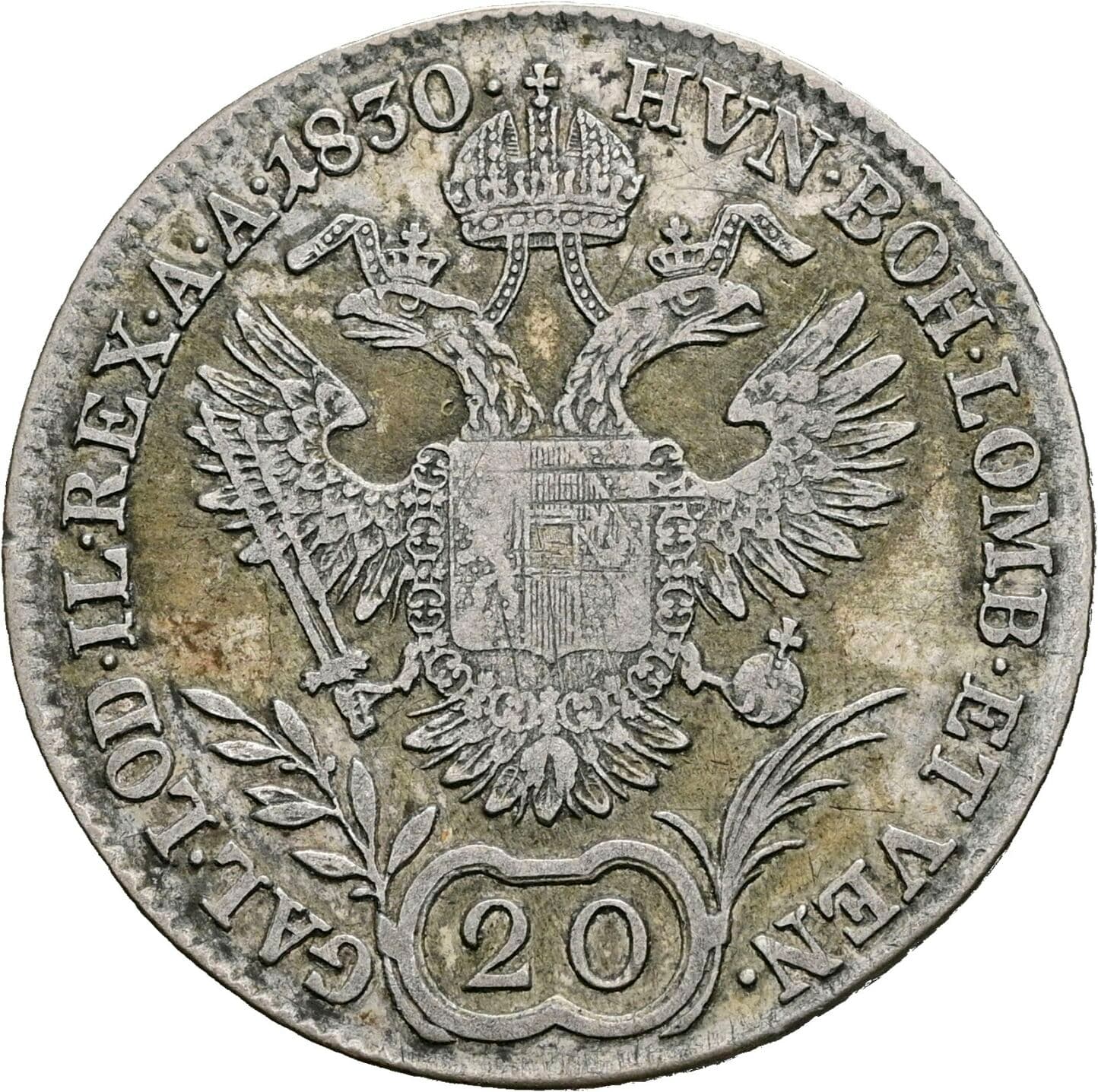20 Kreuzer Franz II.(I.) 1792-1835 1830 E – Rückseite