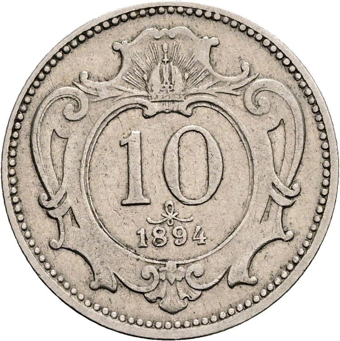 10 Heller Franz Joseph I. 1848-1916 1894 – Vorderseite