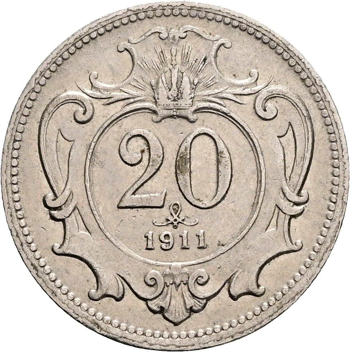 20 Heller Franz Joseph I. 1848-1916 1911 – Vorderseite