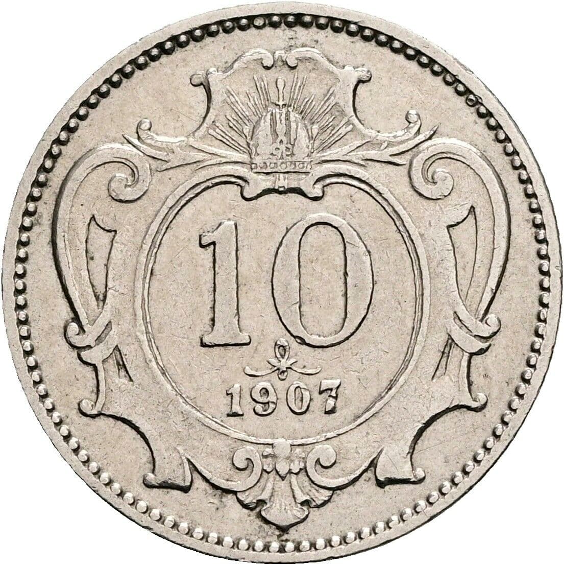 10 Heller Franz Joseph I. 1848-1916 1907 – Vorderseite