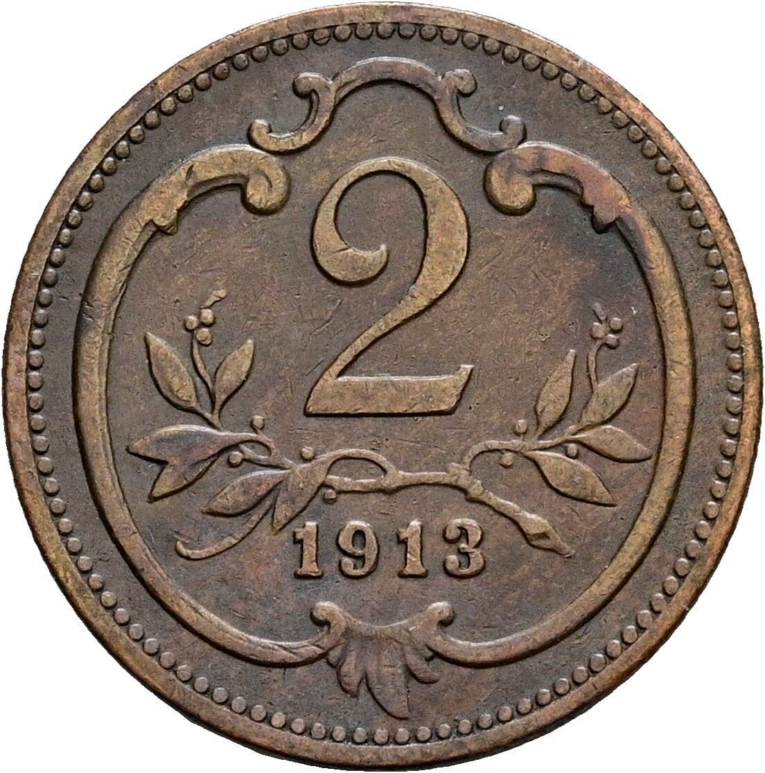2 Heller Franz Joseph I. 1848-1916 1913 – Vorderseite