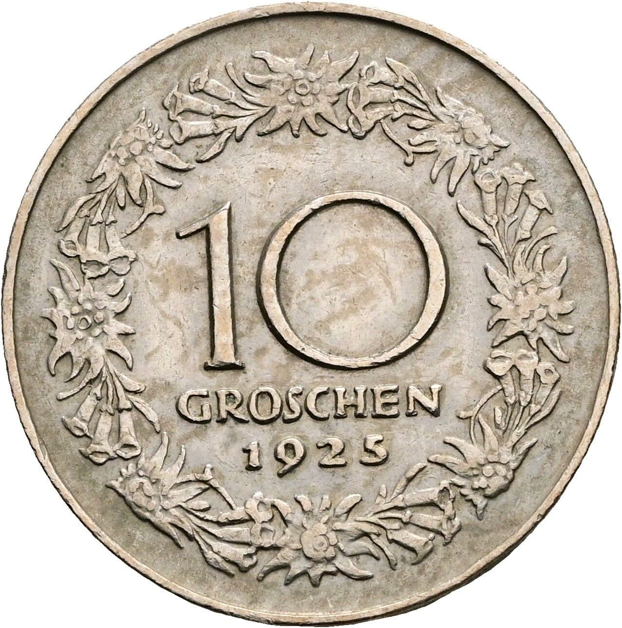10 Groschen 1925 – Vorderseite