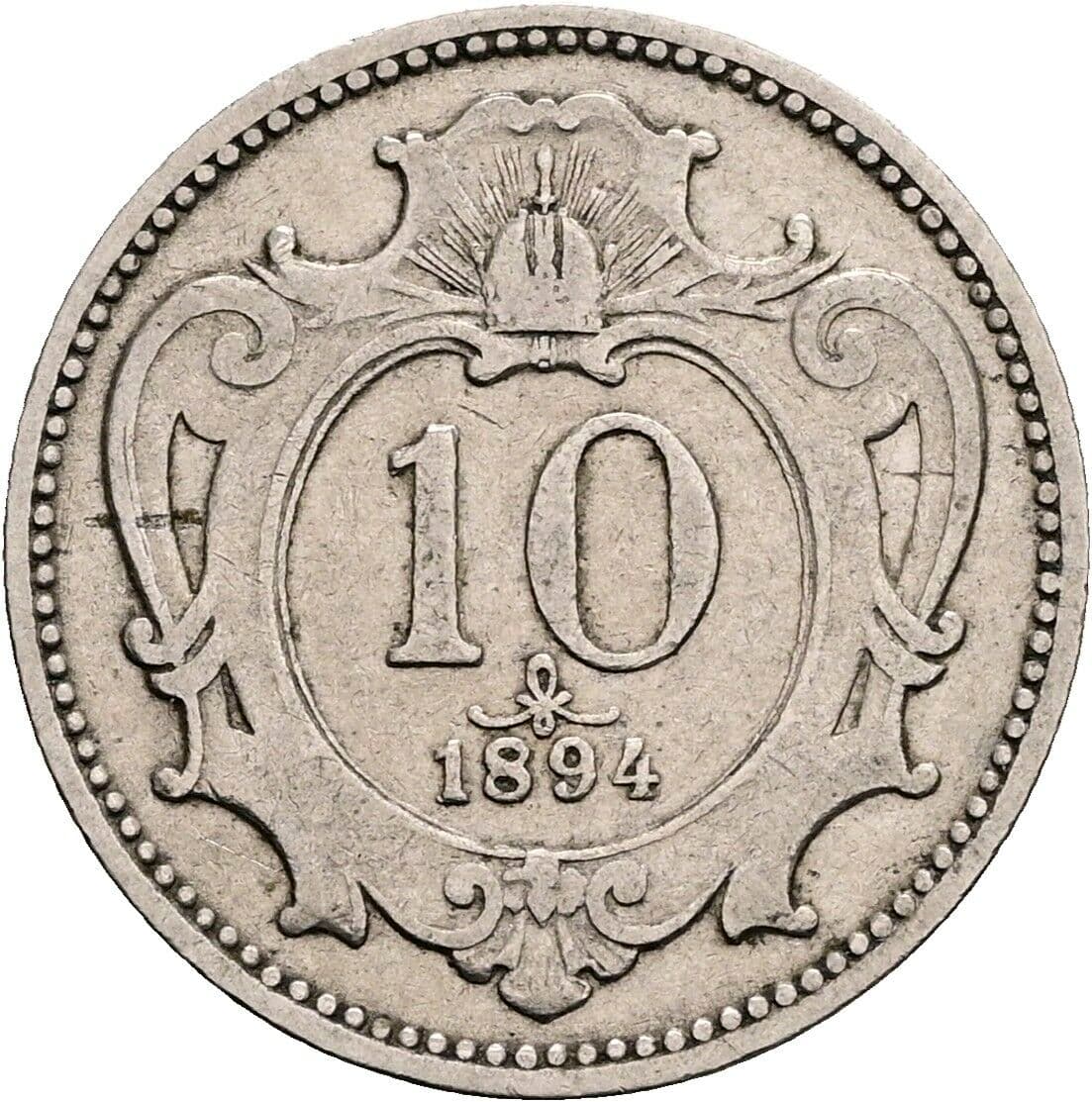 10 Heller Franz Joseph I. 1848-1916 1894 – Vorderseite