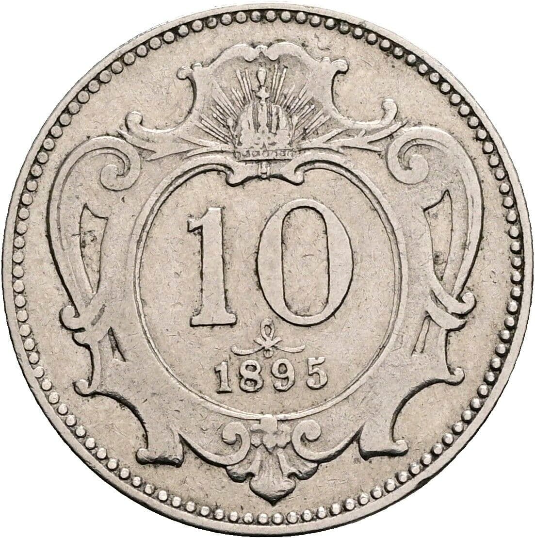 10 Heller Franz Joseph I. 1848-1916 1895 – Vorderseite