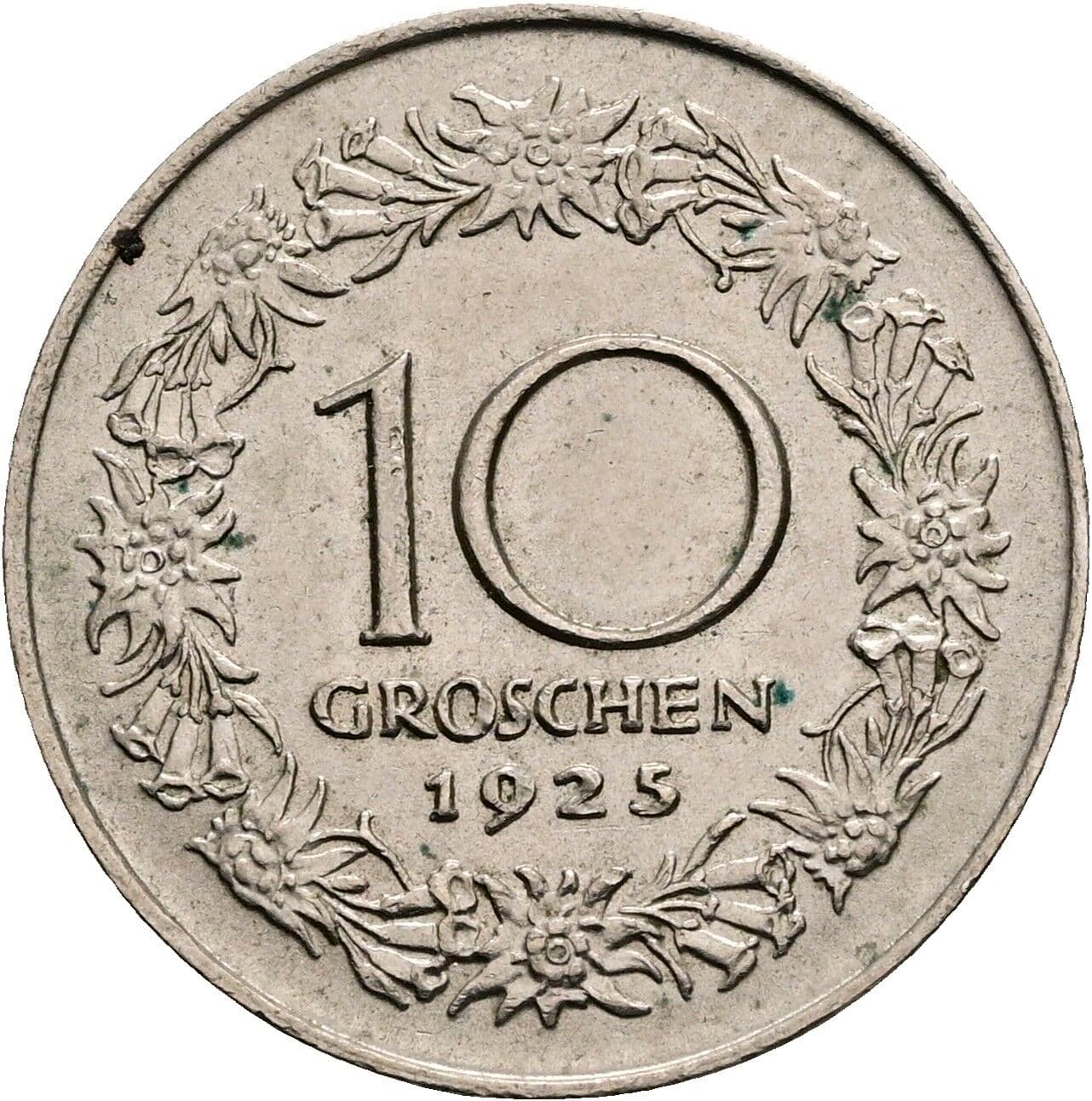 10 Groschen 1925 – Rückseite