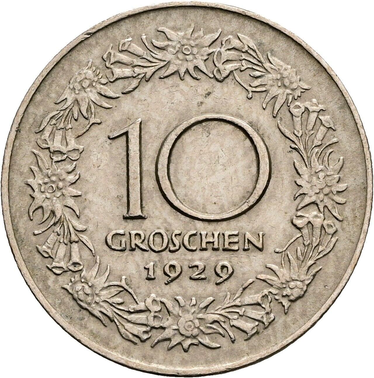 10 Groschen 1929 – Vorderseite
