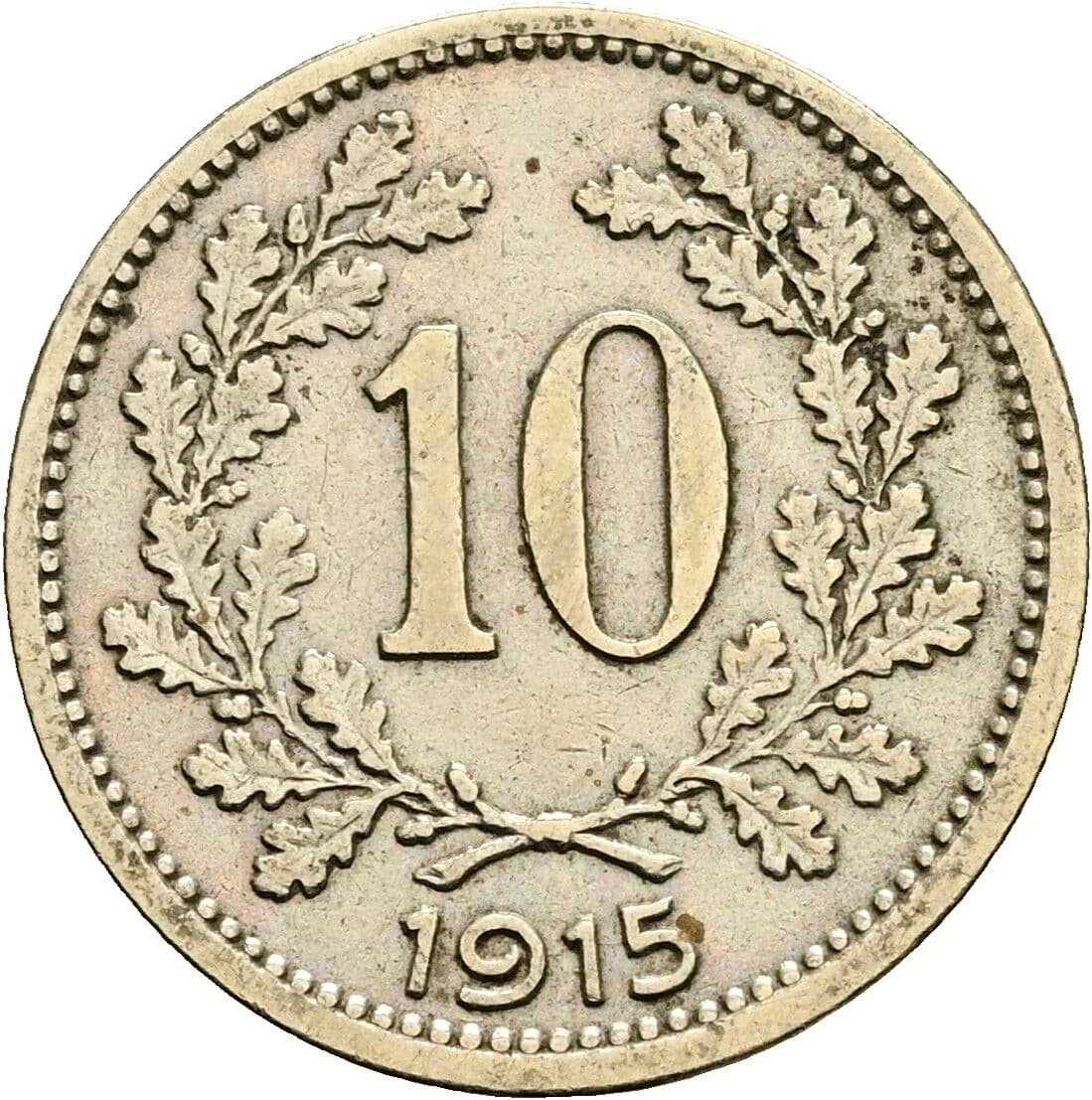 10 Heller Franz Joseph I. 1848-1916 1915 – Vorderseite