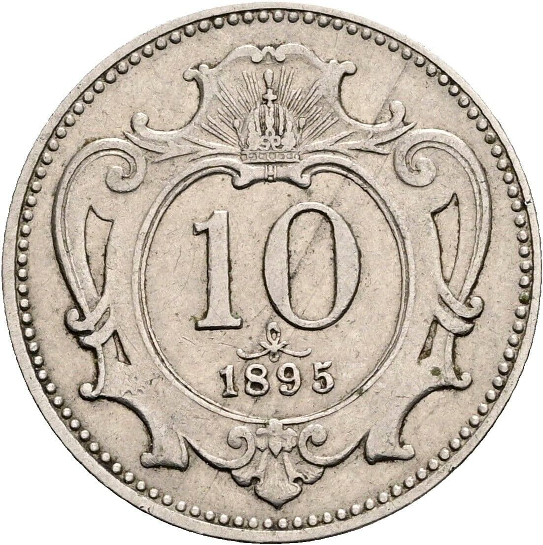 10 Heller Franz Joseph I. 1848-1916 1895 – Vorderseite