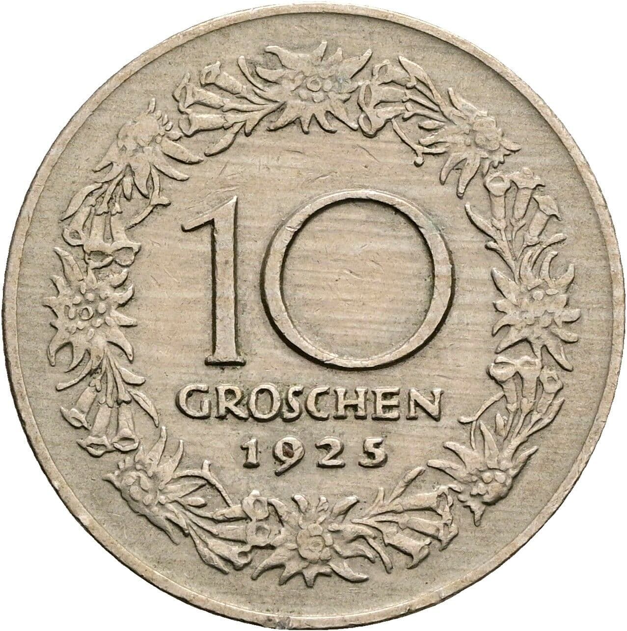 10 Groschen 1925 – Vorderseite