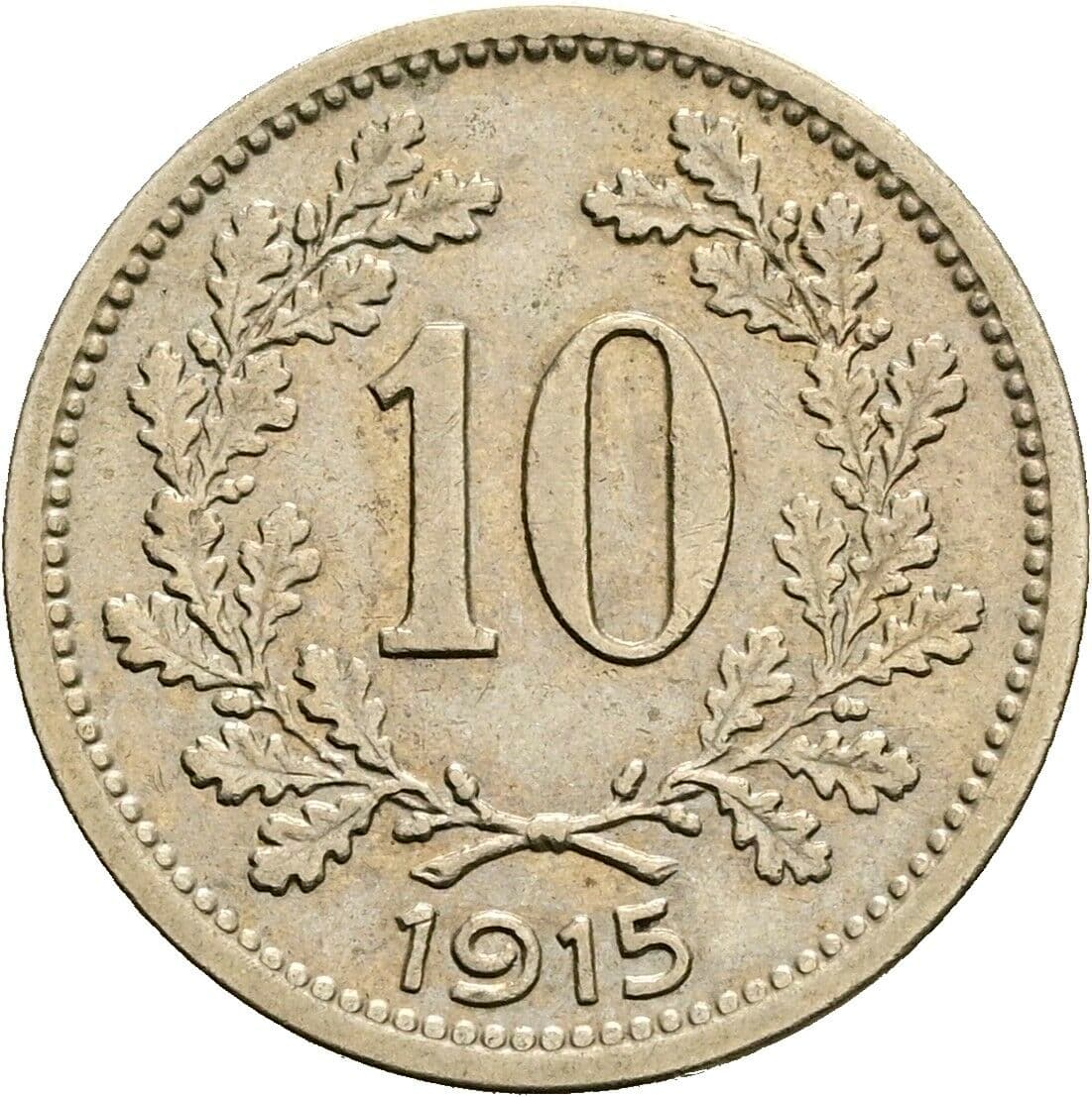10 Heller Franz Joseph I. 1848-1916 1915 – Vorderseite