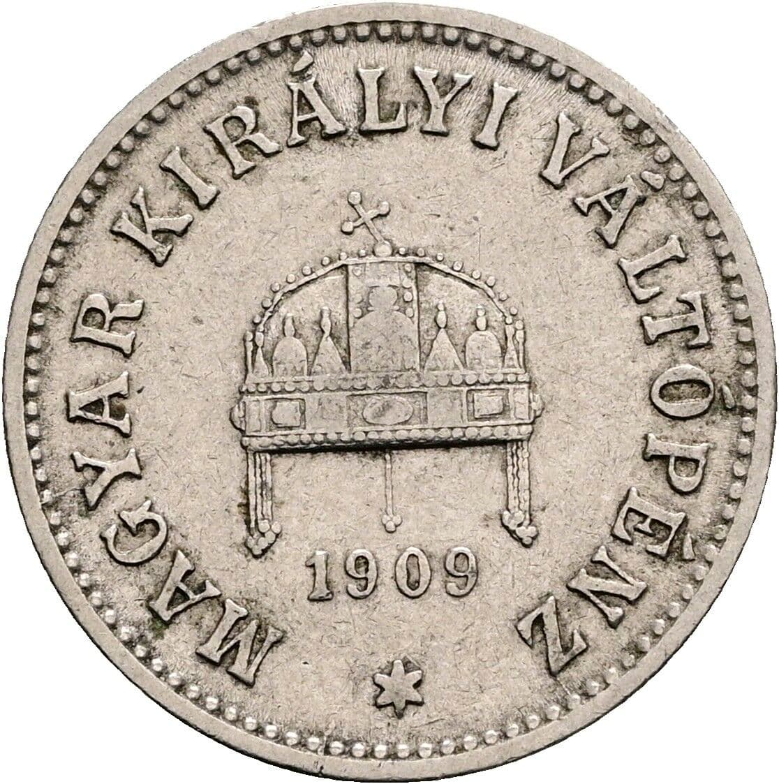 10 Filler Franz Joseph I. 1848-1916 1909 KB, Kremnitz – Rückseite