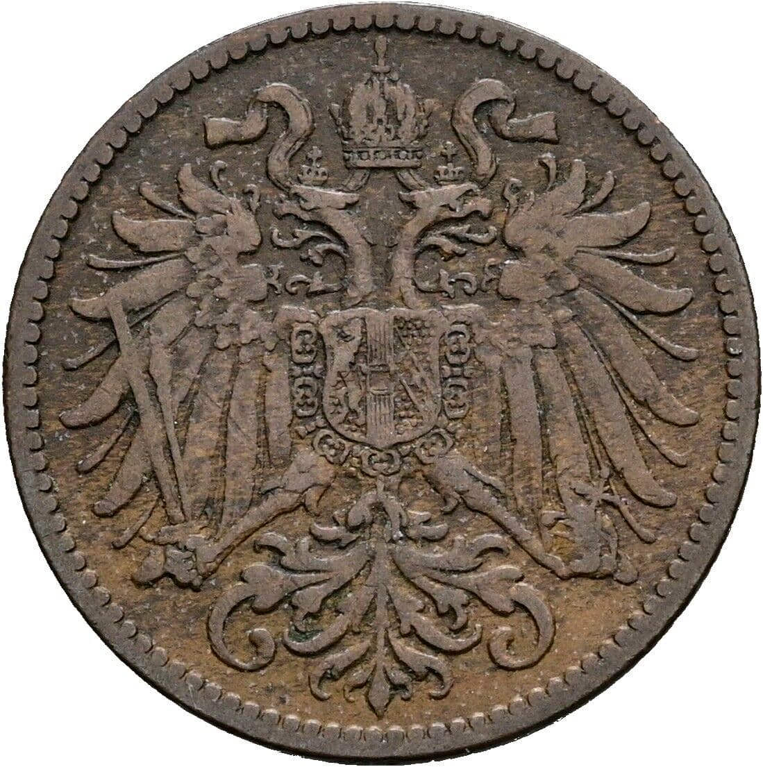 2 Heller Franz Joseph I. 1848-1916 1897 – Rückseite