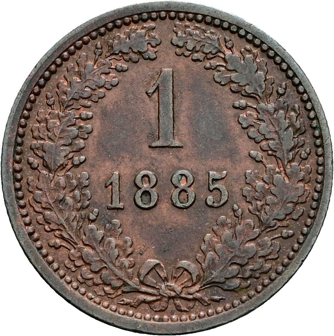1 Kreuzer Franz Joseph I. 1848-1916 1885 – Vorderseite