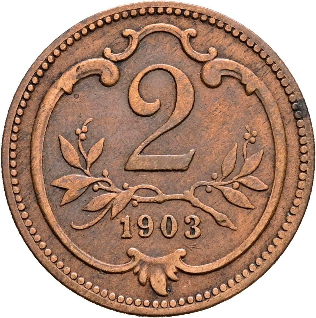 2 Heller Franz Joseph I. 1848-1916 1903 – Vorderseite