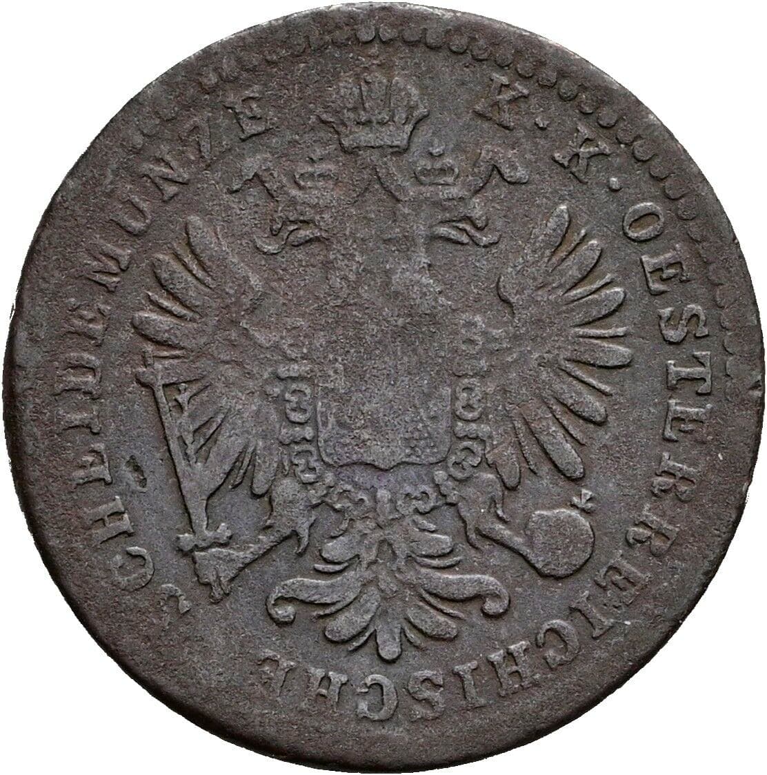 1 Kreuzer Franz Joseph I. 1848-1916 1860 A – Rückseite