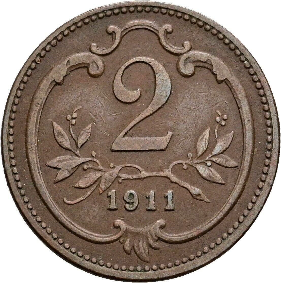 2 Heller Franz Joseph I. 1848-1916 1911 – Vorderseite
