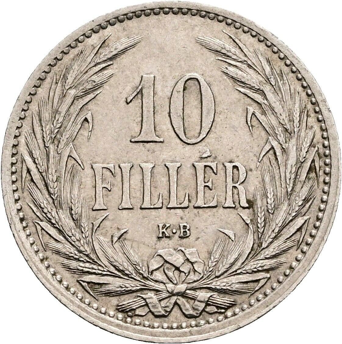 10 Filler Franz Joseph I. 1848-1916 1908 KB, Kremnitz – Vorderseite