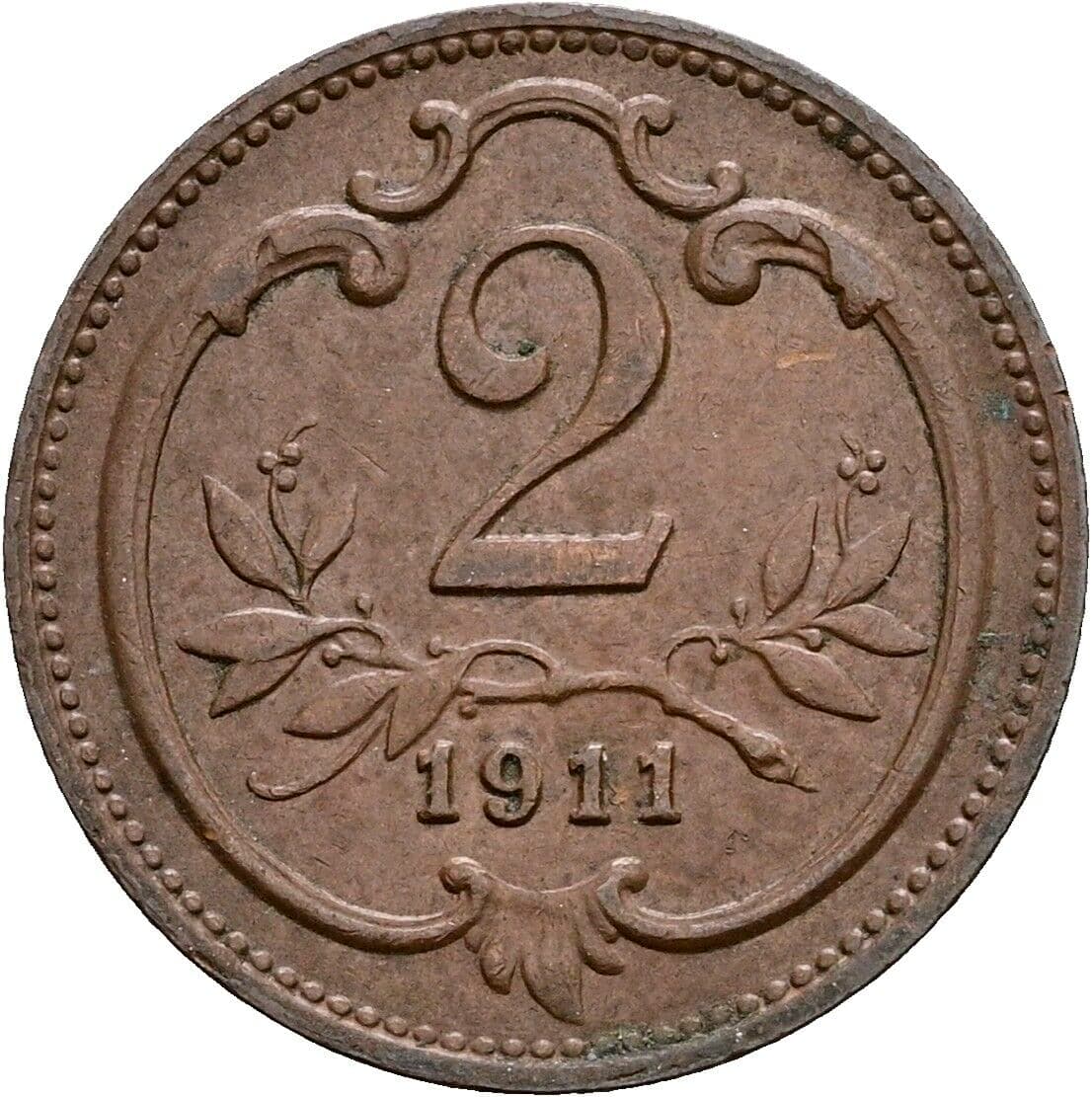 2 Heller Franz Joseph I. 1848-1916 1911 – Vorderseite