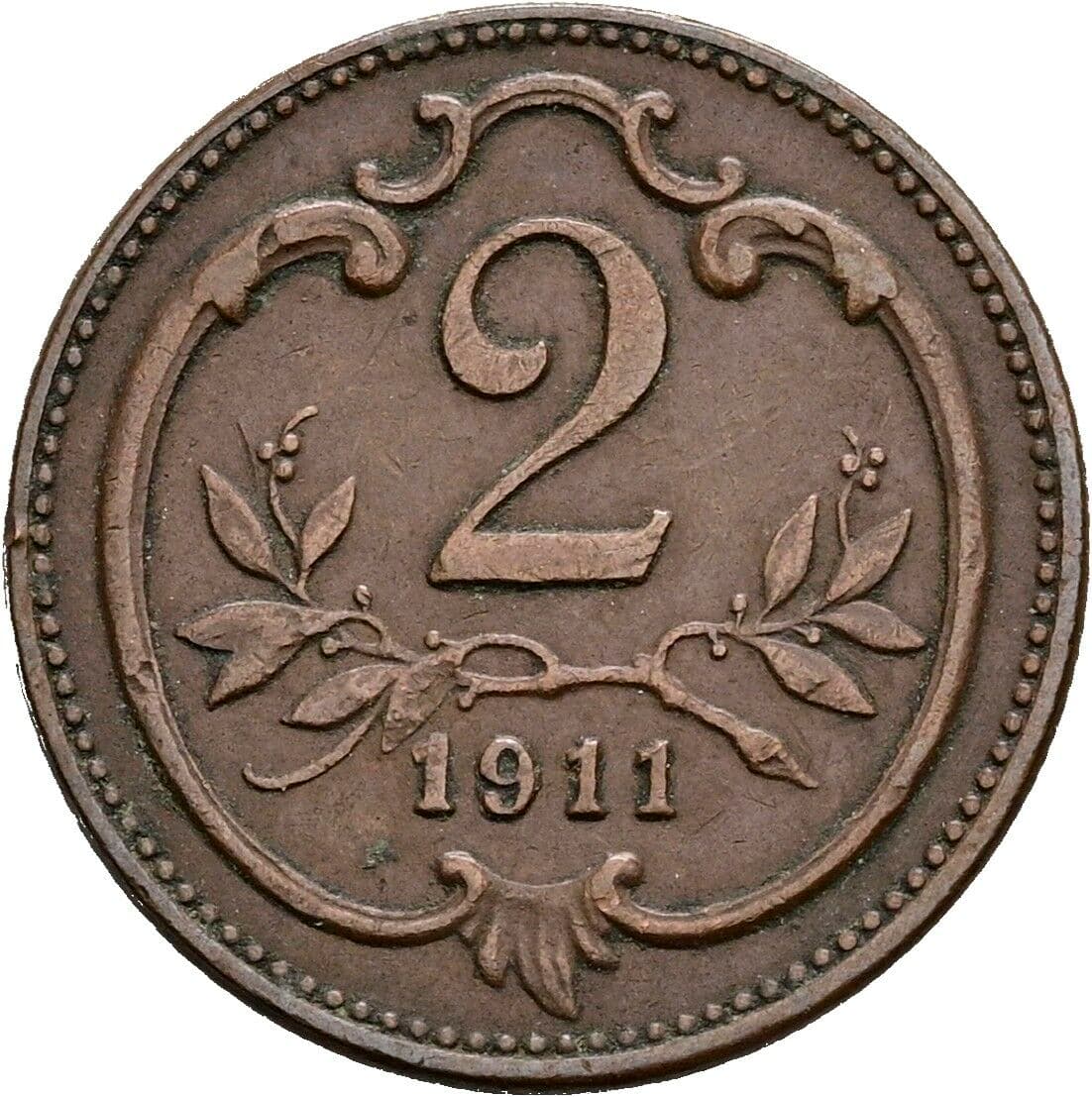 2 Heller Franz Joseph I. 1848-1916 1911 – Vorderseite