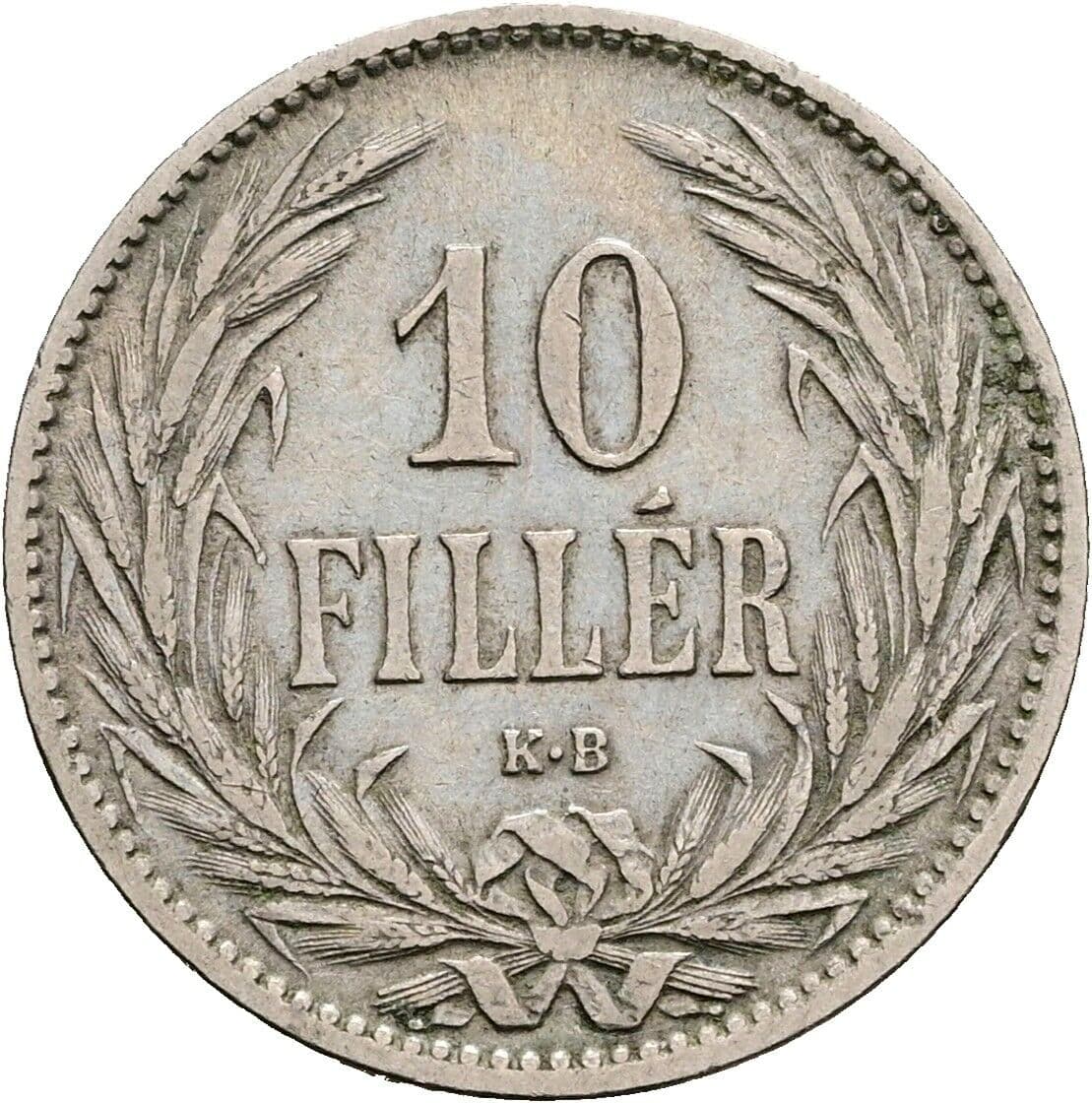10 Filler Franz Joseph I. 1848-1916 1894 KB, Kremnitz – Vorderseite
