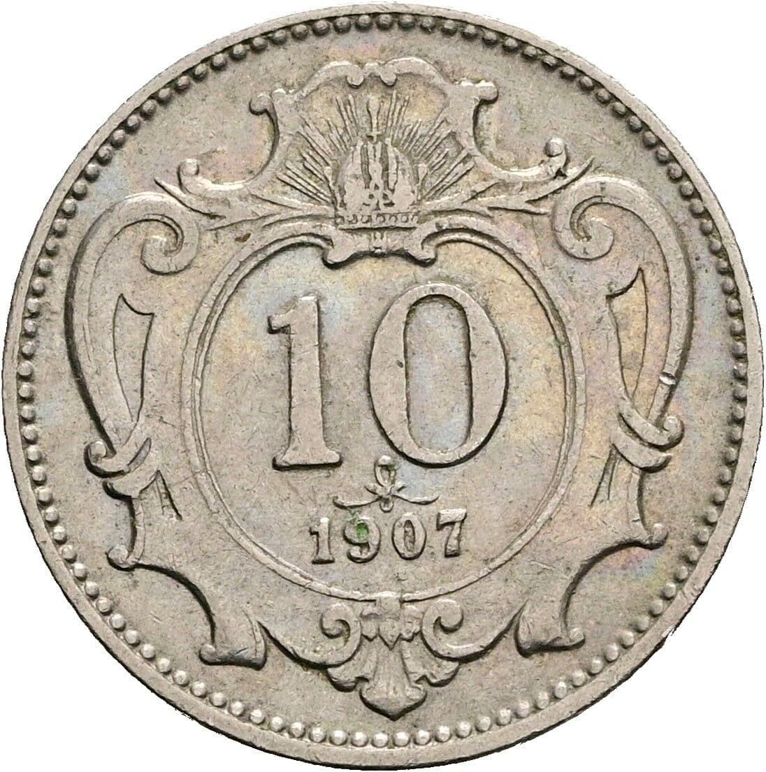 10 Heller Franz Joseph I. 1848-1916 1907 – Vorderseite