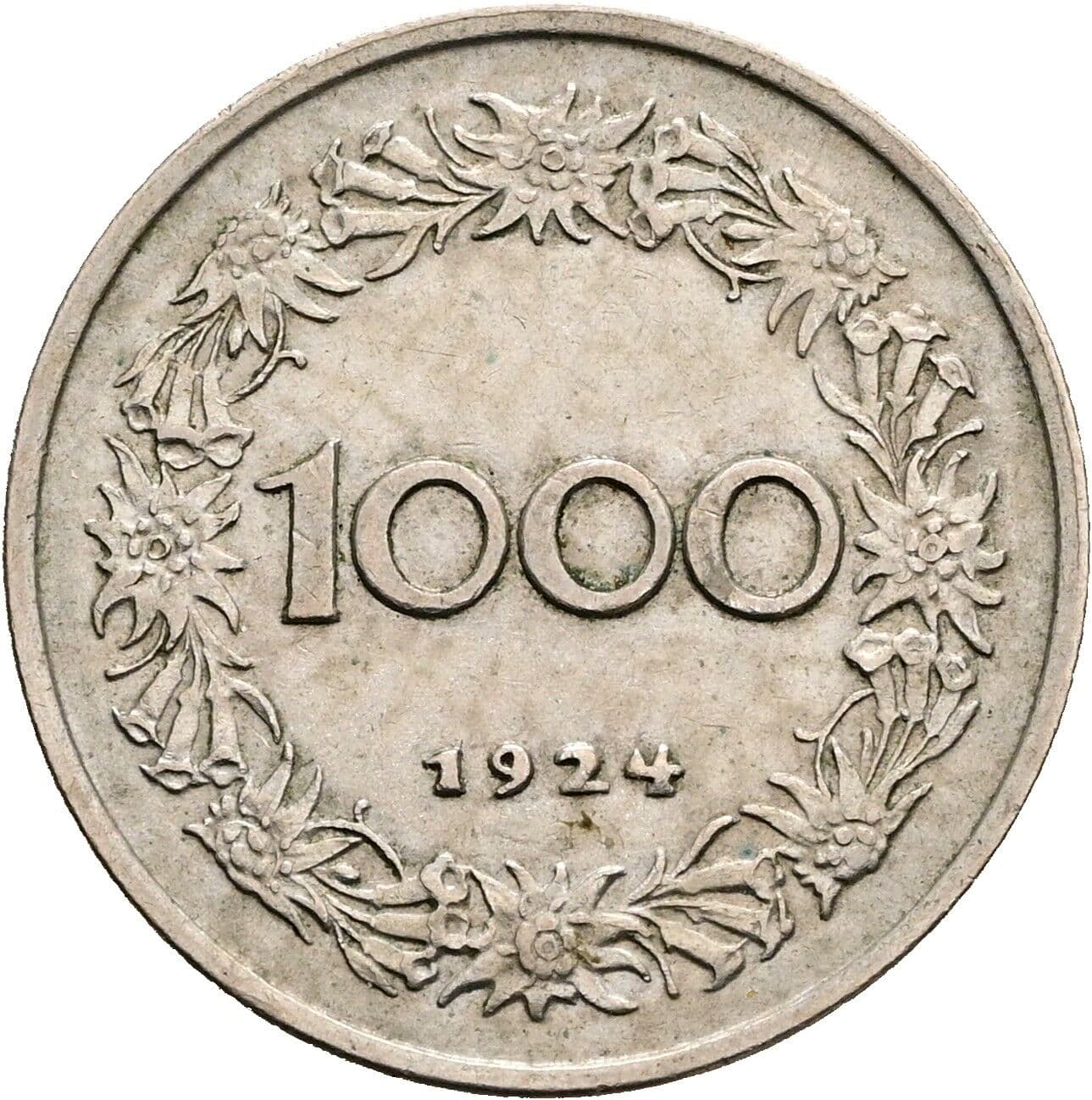 1000 Kronen 1924 – Vorderseite