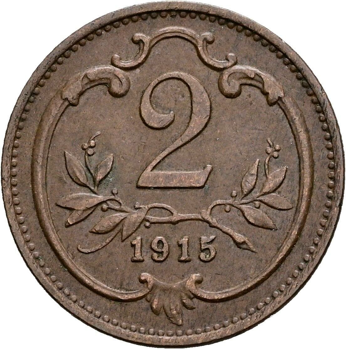 2 Heller Franz Joseph I. 1848-1916 1915 – Vorderseite