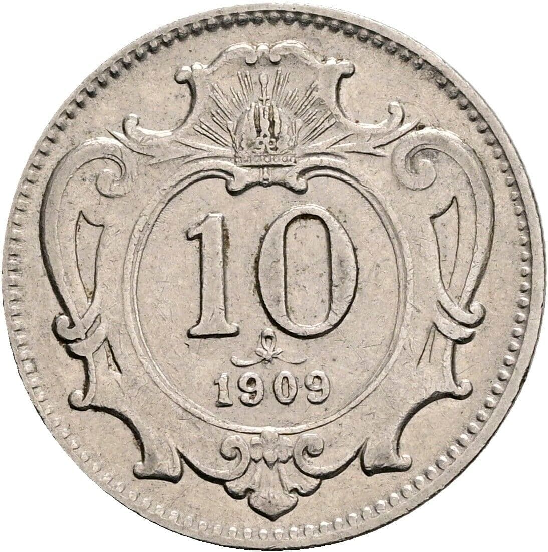 10 Heller Franz Joseph I. 1848-1916 1909 – Vorderseite