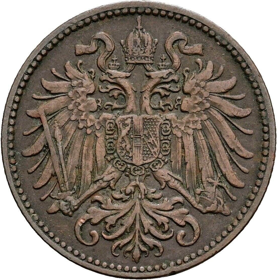 2 Heller Franz Joseph I. 1848-1916 1909 – Rückseite