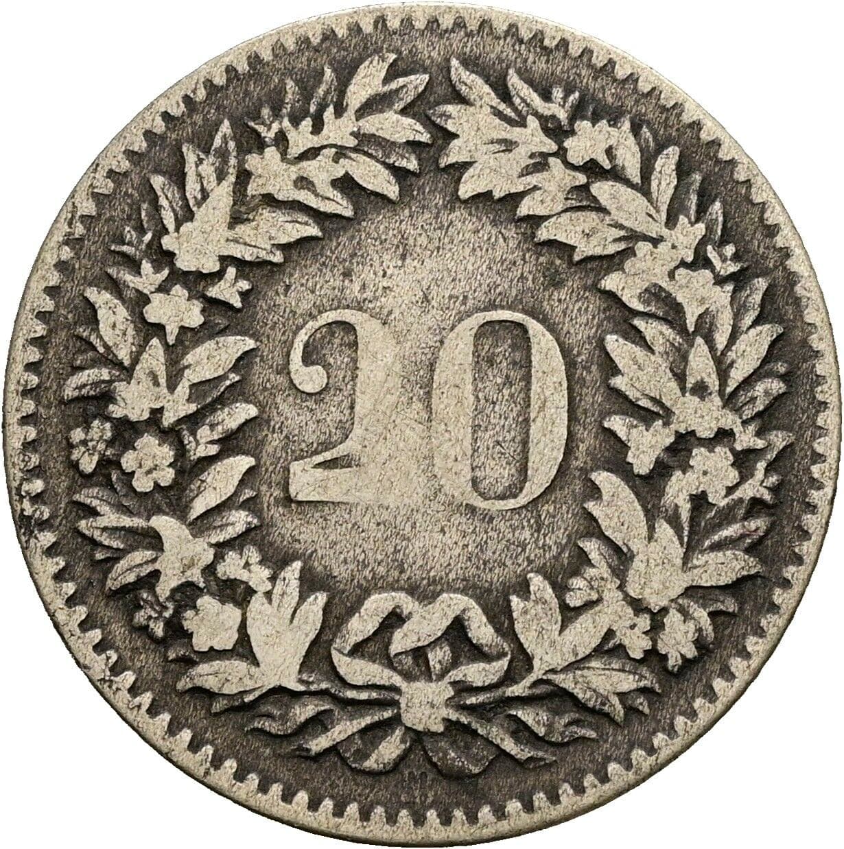 20 Rappen 1850 – Vorderseite