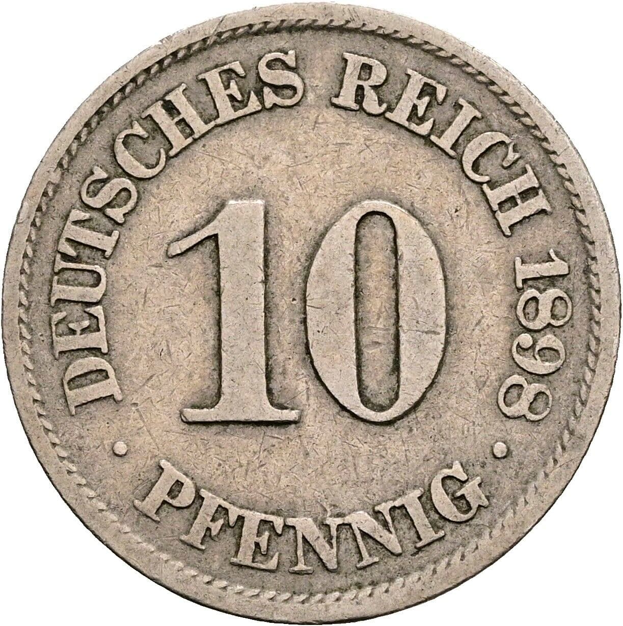 10 Pfennig 1898 A – Vorderseite