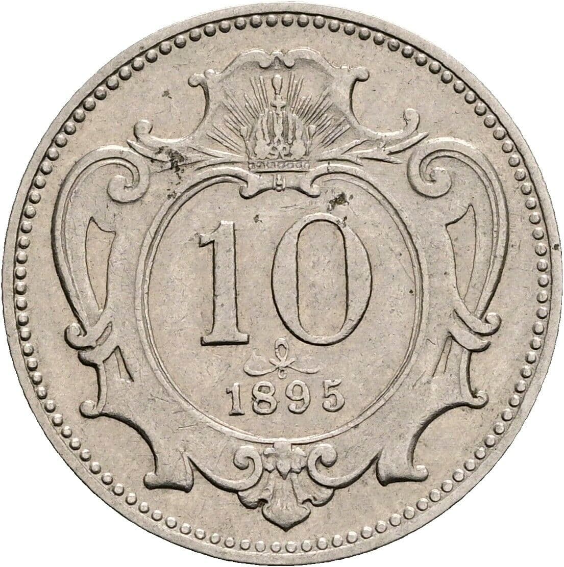 10 Heller Franz Joseph I. 1848-1916 1895 – Vorderseite