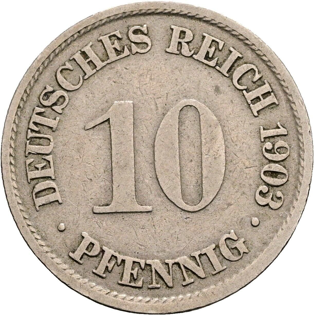 10 Pfennig 1903 A – Vorderseite