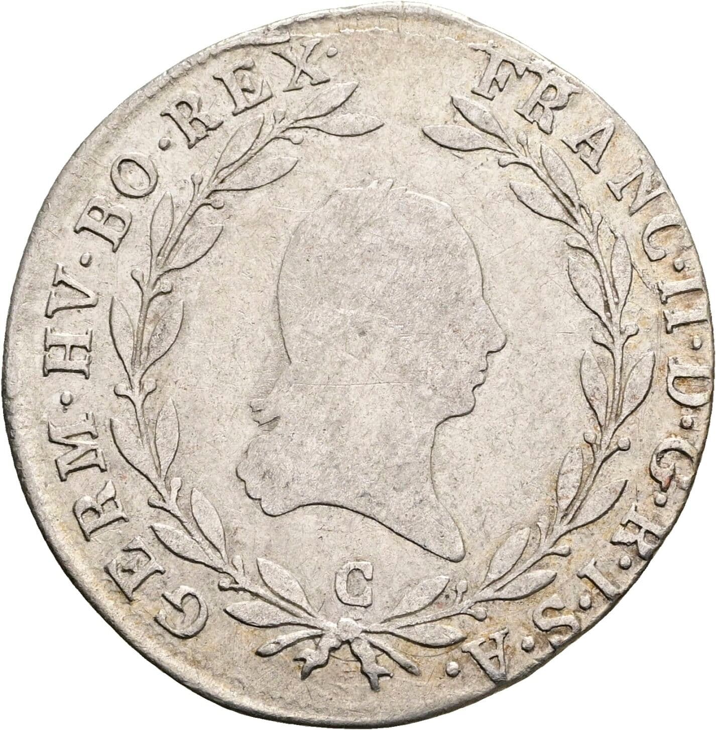 20 Kreuzer Franz II. (I). 1792-1835 1802 C, Prag – Vorderseite