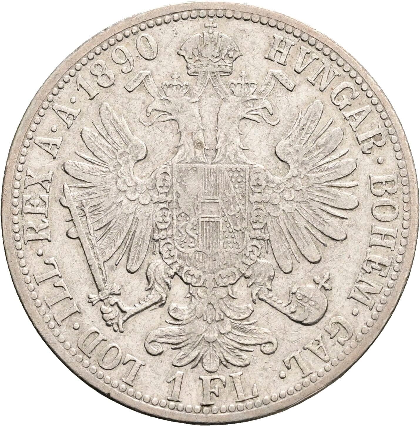 1 Gulden Franz Joseph I. 1848-1916 1890 – Rückseite