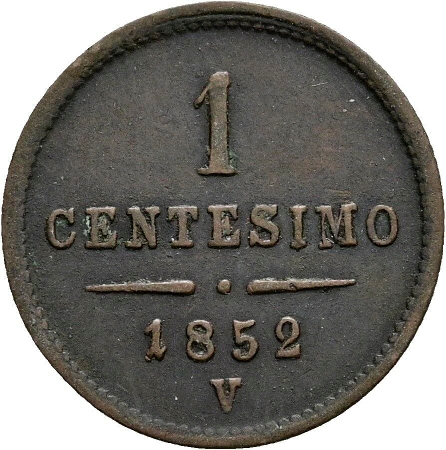 1 Centesimo Franz Joseph I. 1848-1916 1852 V, Venedig – Vorderseite