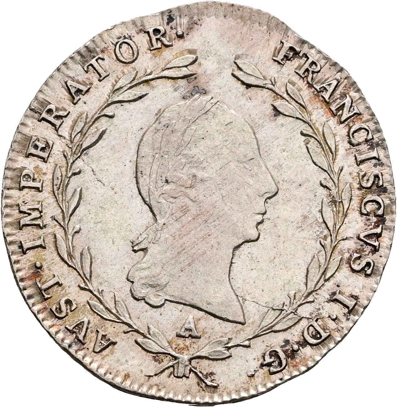 5 Kreuzer Franz II. (I). 1792-1835 1820 A, Wien – Vorderseite