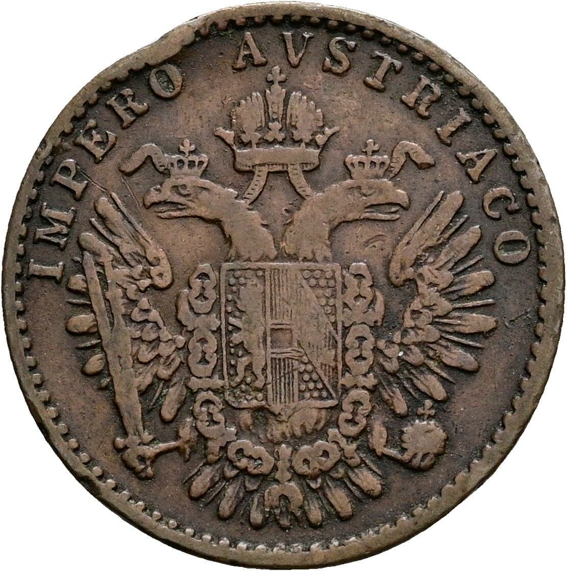 3 Centesimi Franz Joseph I. 1848-1916 1852 M, Mailand – Rückseite