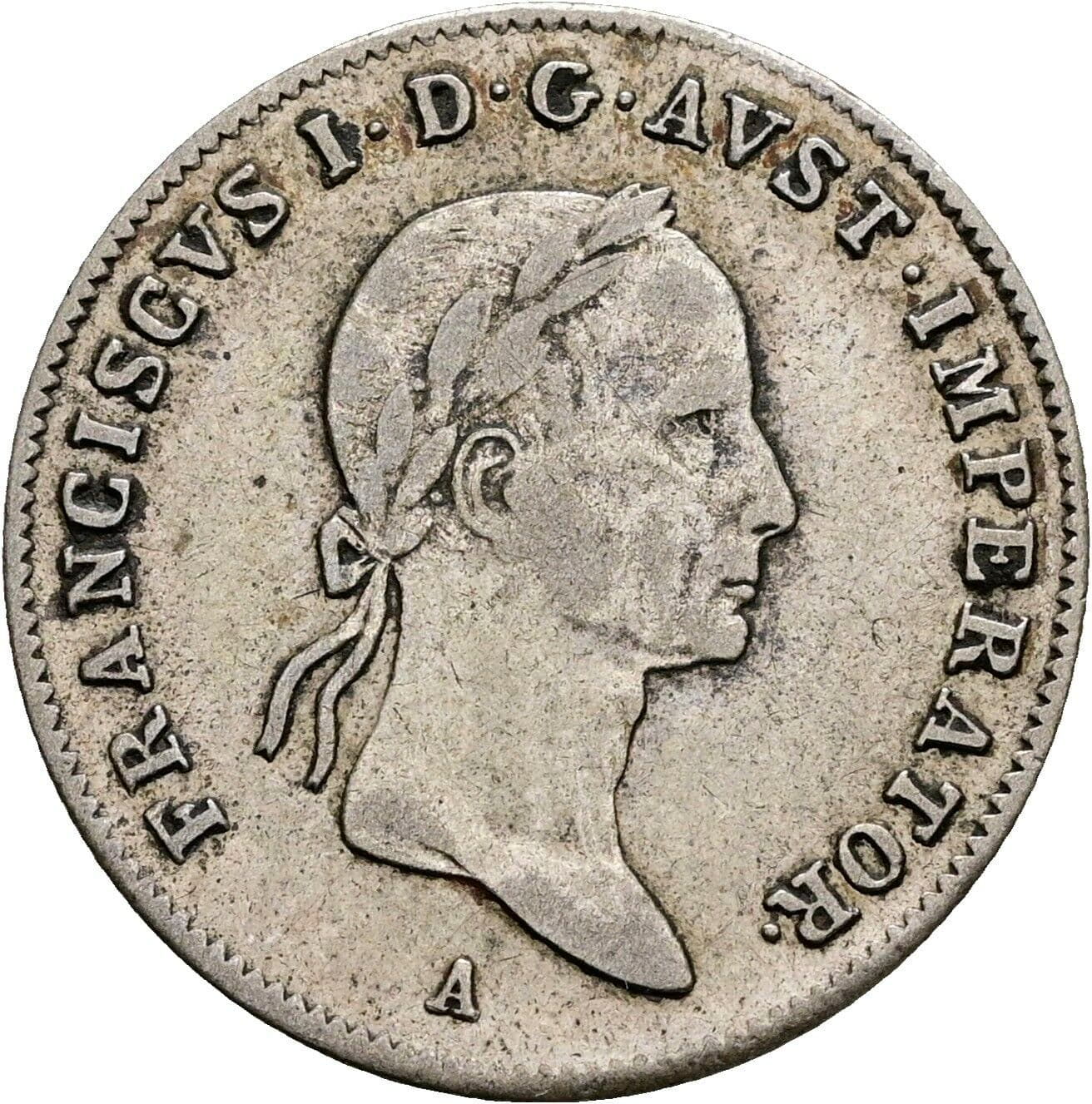 10 Kreuzer Franz II. (I). 1792-1835 1833 A, Wien – Vorderseite