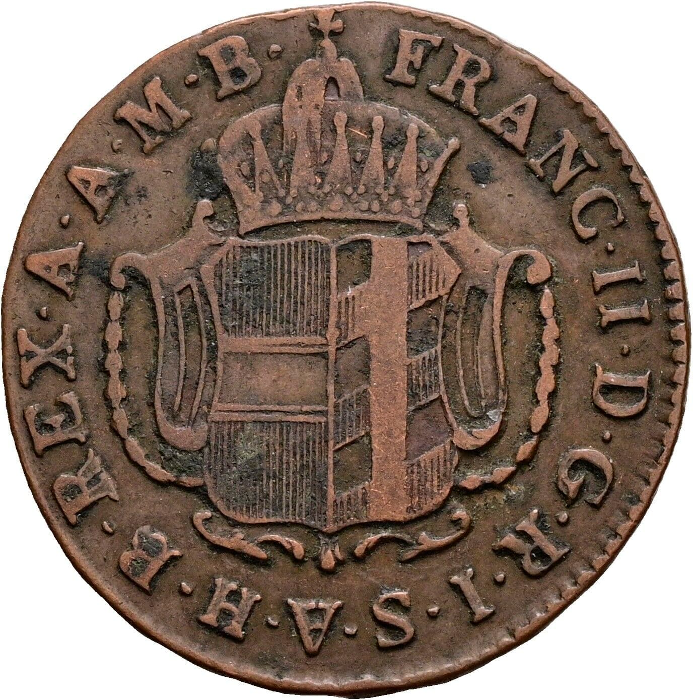 1 Kreuzer Franz II. (I). 1792-1835 1802 H, Günzburg – Rückseite