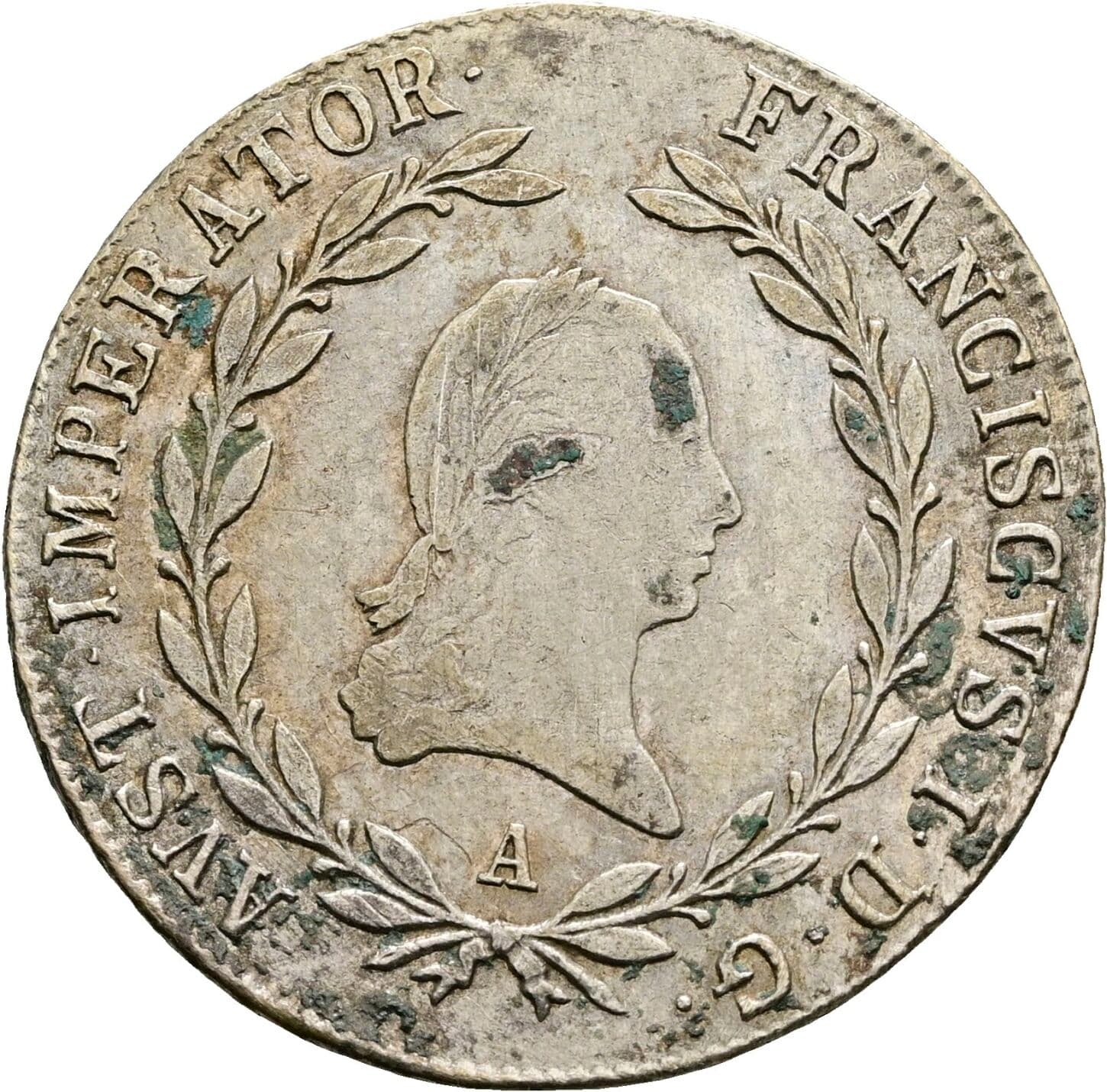 20 Kreuzer Franz II. (I). 1792-1835 1808 A, Wien – Vorderseite