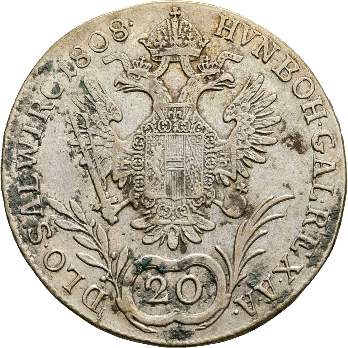 20 Kreuzer Franz II. (I). 1792-1835 1808 A, Wien – Rückseite
