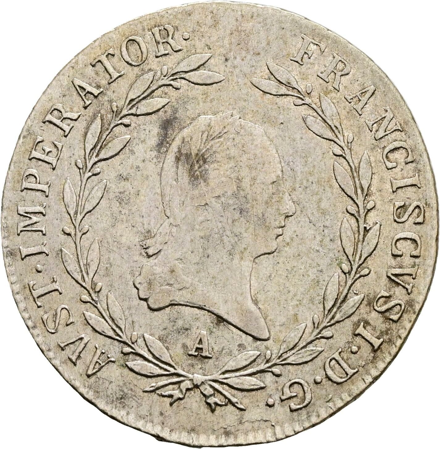 20 Kreuzer Franz II. (I). 1792-1835 1808 A, Wien – Vorderseite