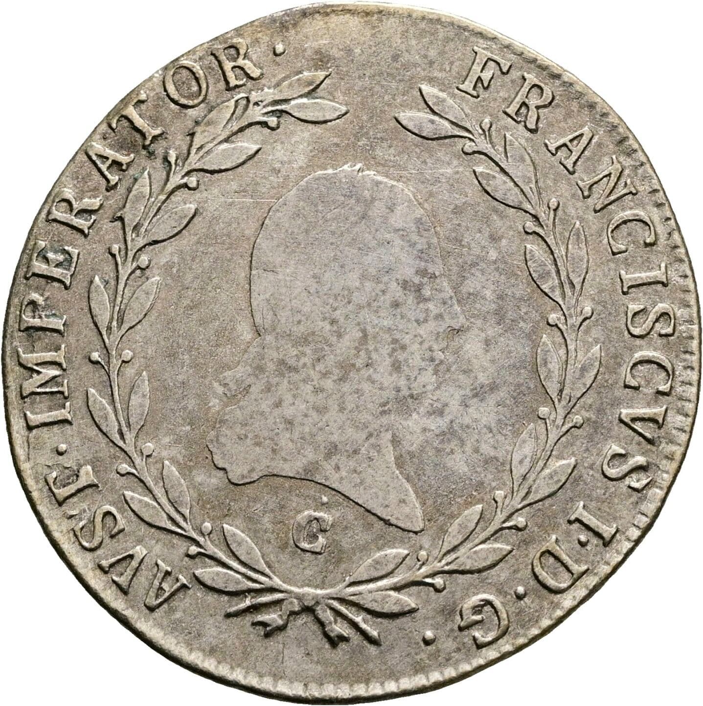 20 Kreuzer Franz II. (I). 1792-1835 1809 C, Prag – Vorderseite