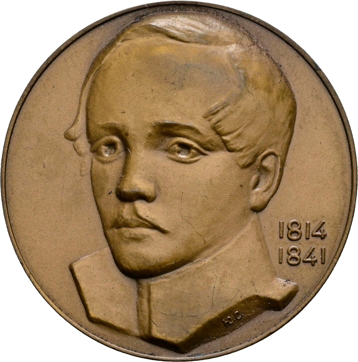 Medaille auf Michail Lermontow