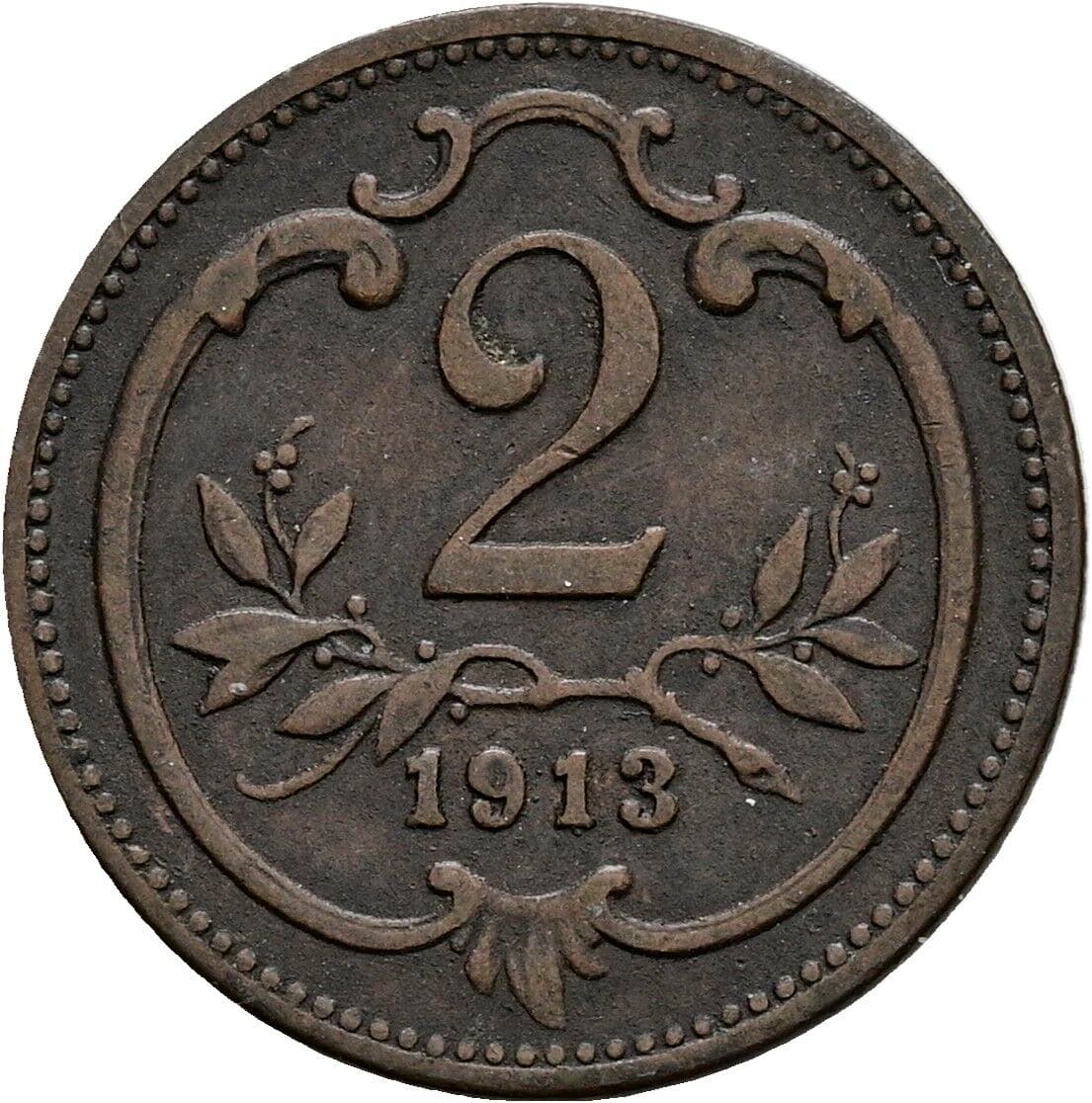2 Heller Franz Joseph I. 1848-1916 1913 – Vorderseite