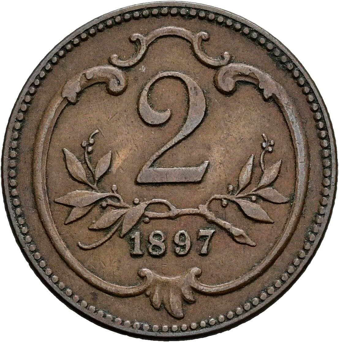 2 Heller Franz Joseph I. 1848-1916 1897 – Vorderseite