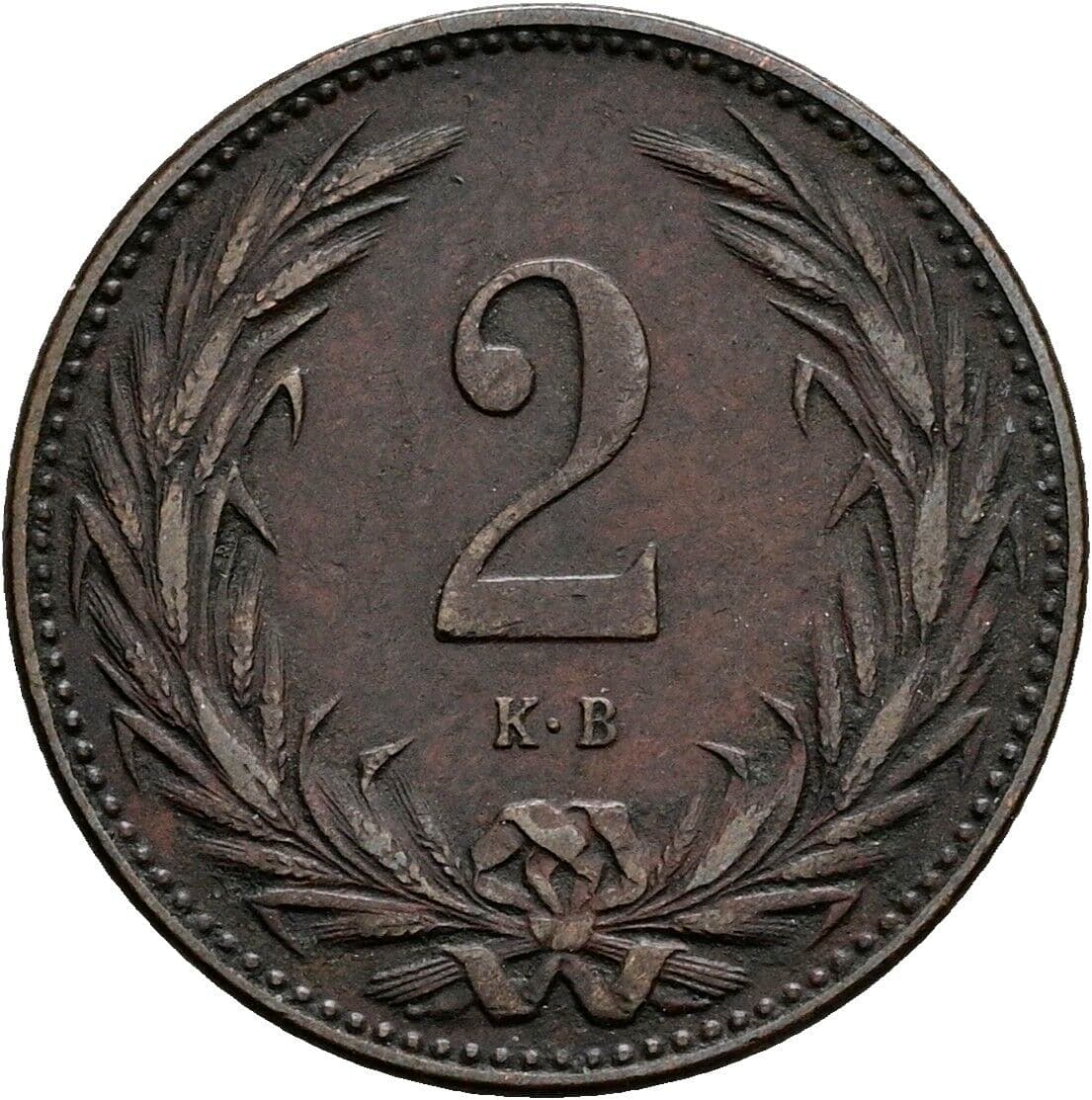 2 Filler Franz Joseph I. 1848-1916 1895 KB, Kremnitz – Vorderseite