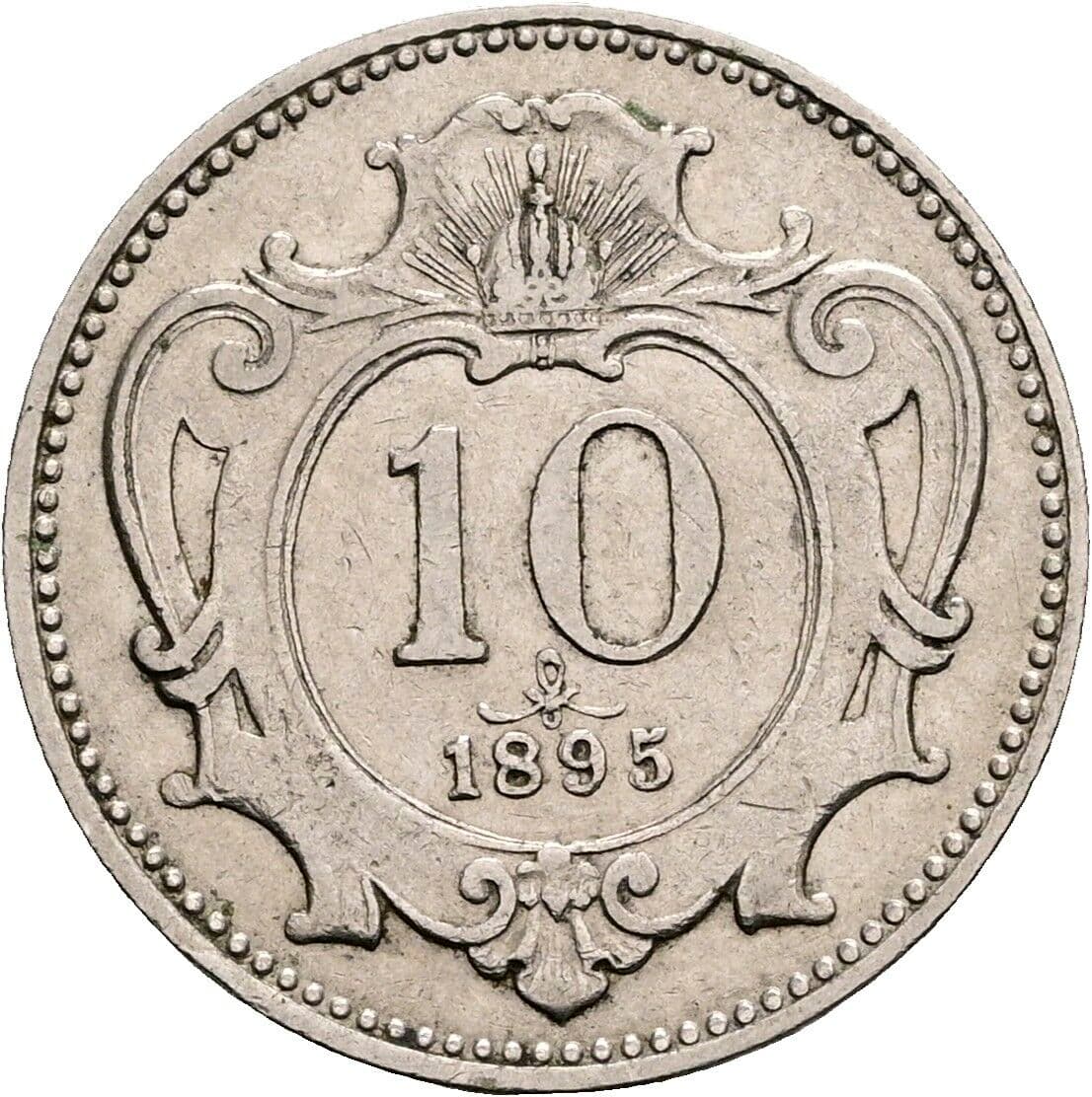 10 Heller Franz Joseph I. 1848-1916 1895 – Vorderseite